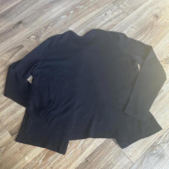 Ll Bean Cardigan Womens SM/Reg Black Supima Cotton Long Sleeve Button Up - Picture 6 of 6